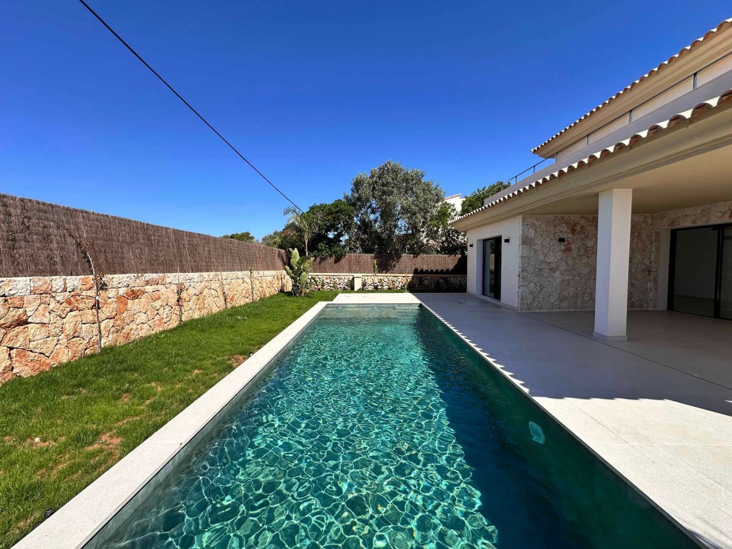Exterior view of the newly built villa.