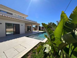 Exterior view of the newly built villa.