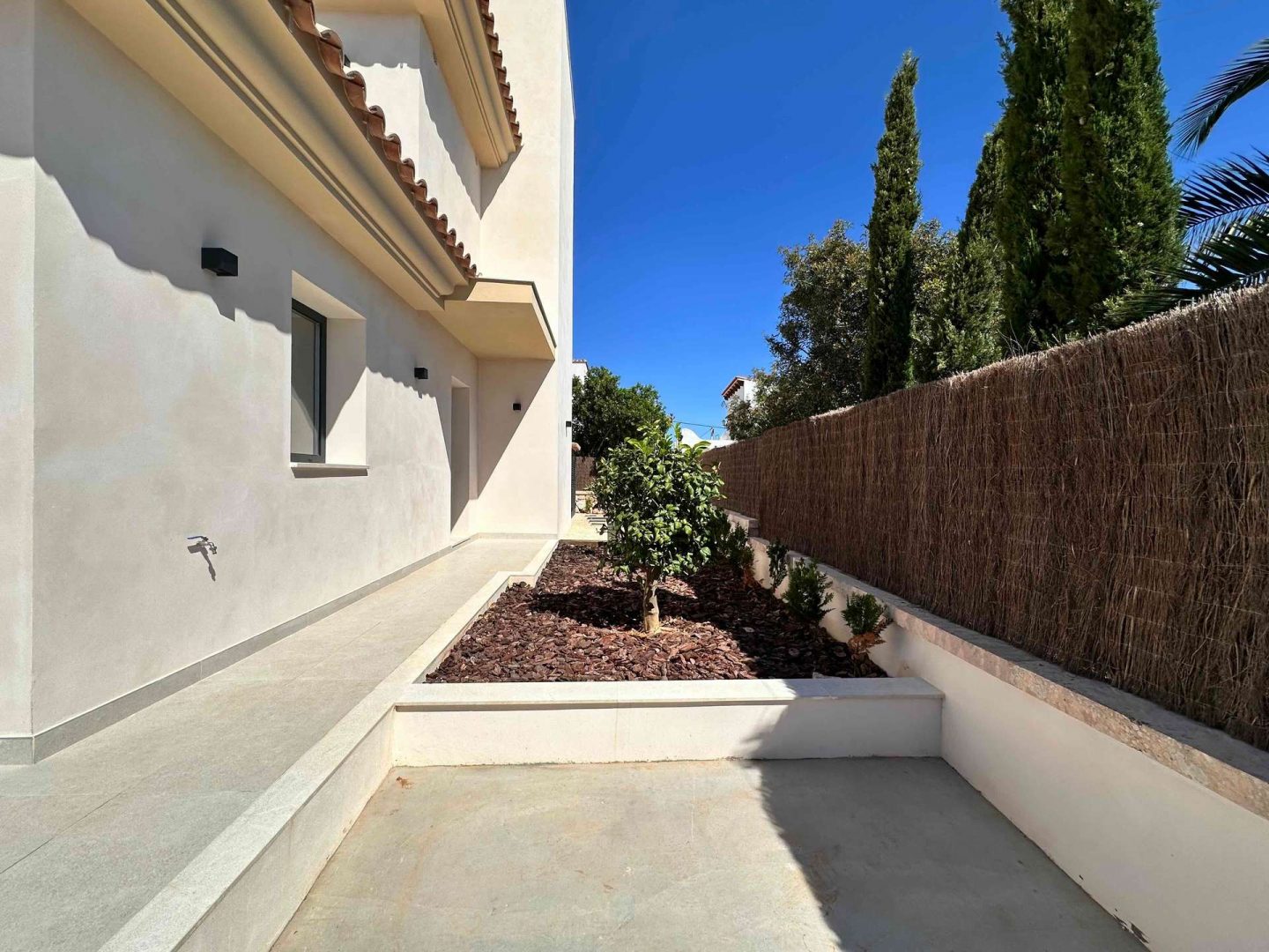 Exterior view of the newly built villa