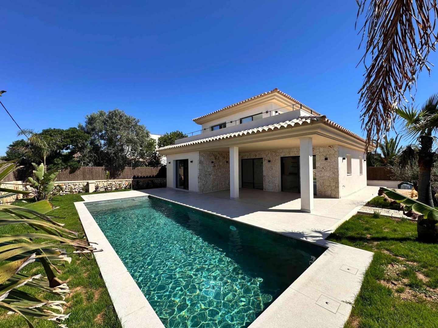 Exterior view of the newly built villa