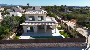 Exterior view of the newly built villa
