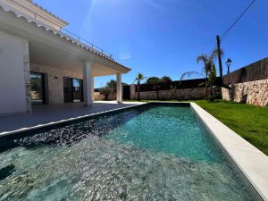 Exterior view of the newly built villa.